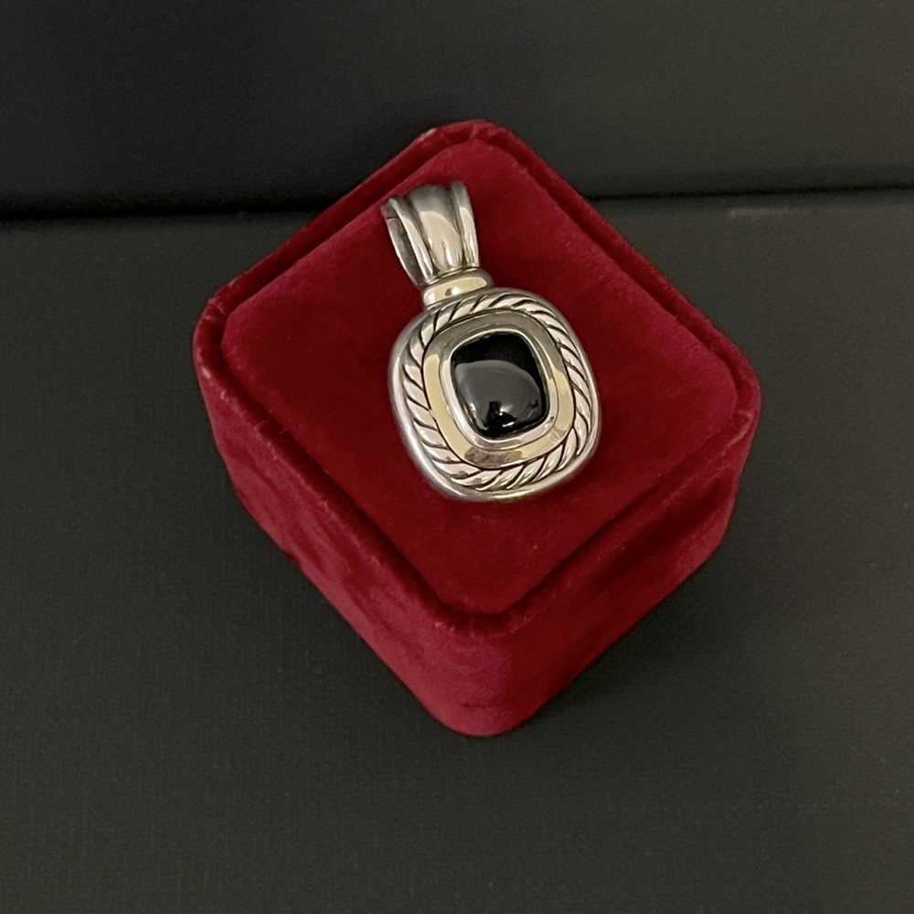 David Yurman Onyx Ablion Pendant Silver & Gold 14k